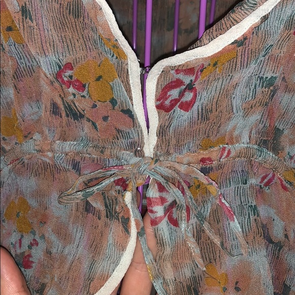 LAST CALL 9/11/22 - Kimchi Blue Sheer Deep V neck top - Picture 2 of 5